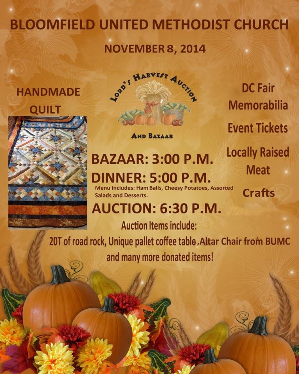 Lord's Harvest Auction flyer