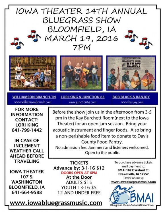 Bluegrass Festival 2016 flyer